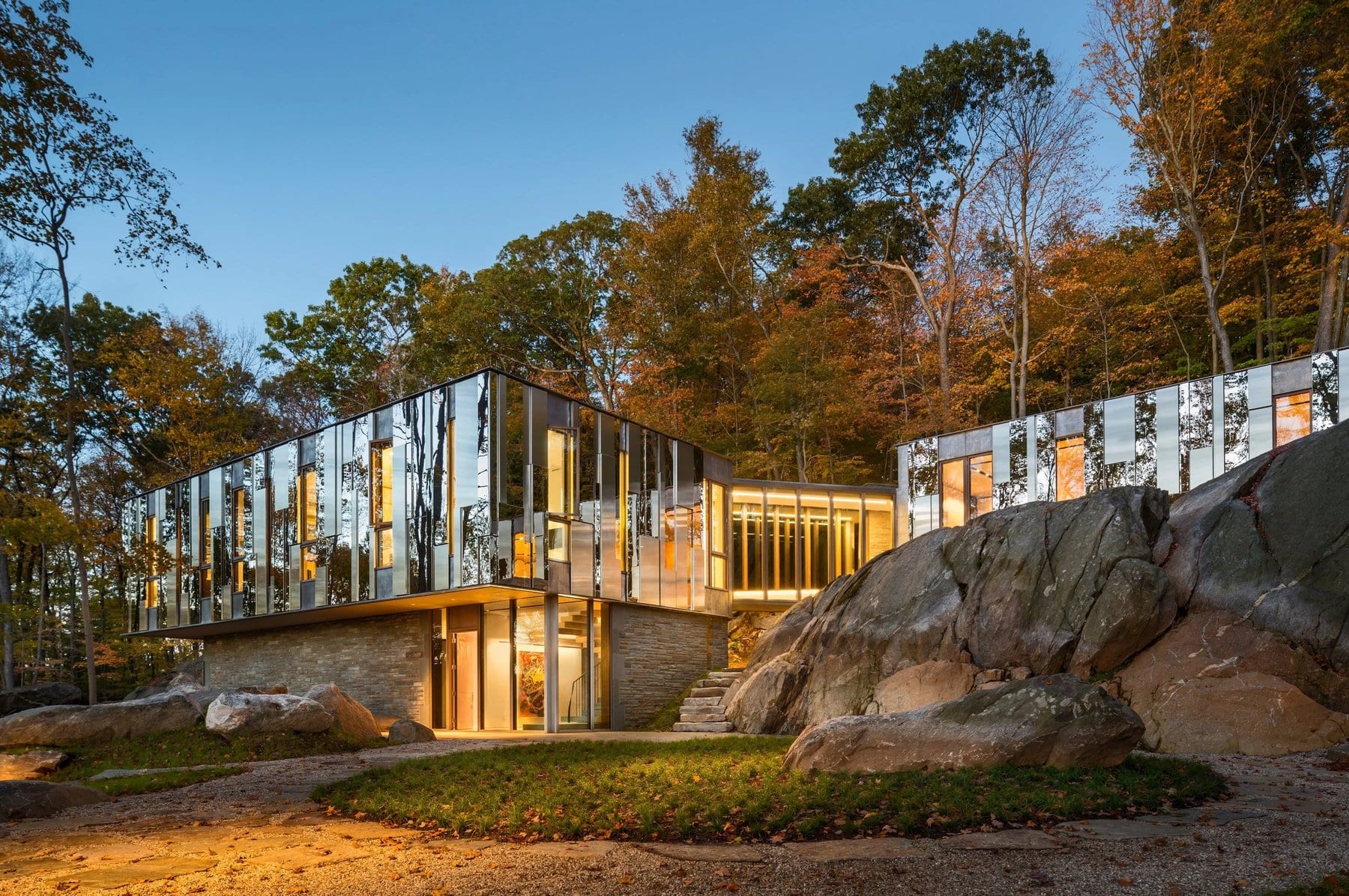 Compass Luxury estate at twilight
